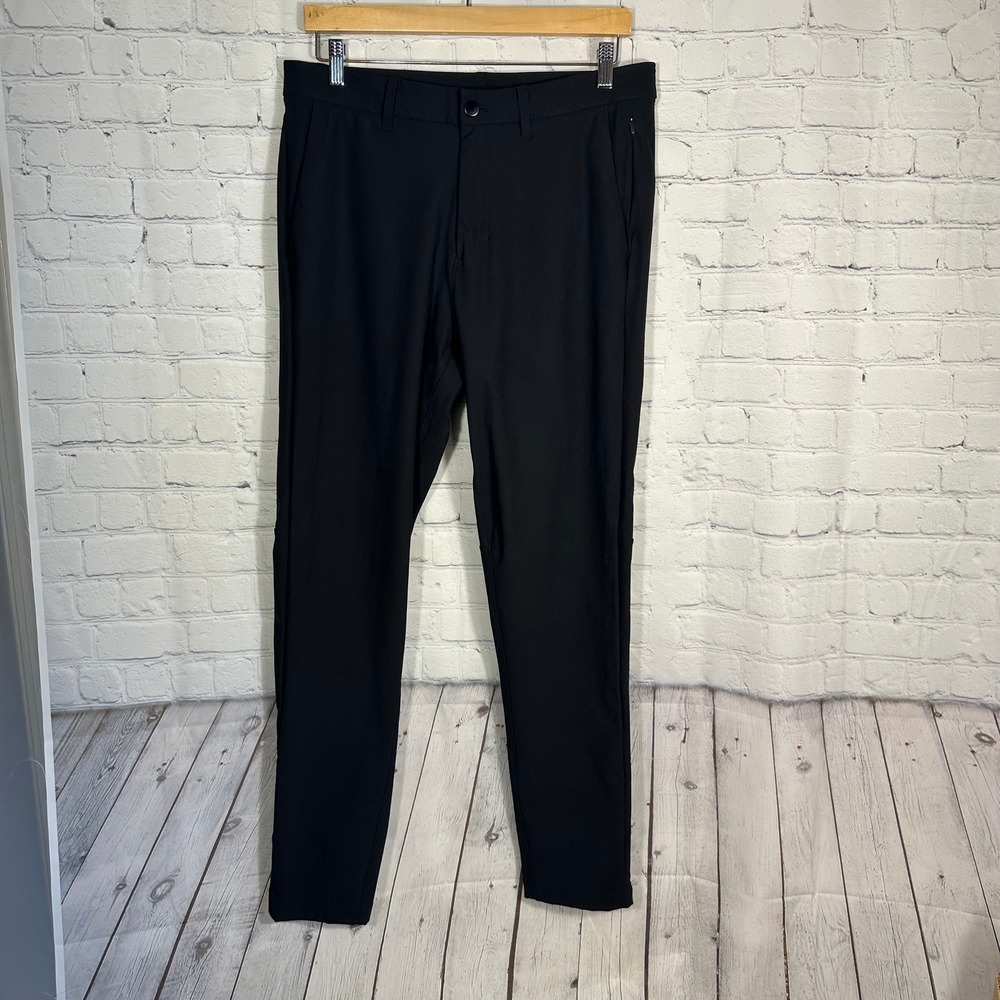 Lululemon Commission Slim Fit Pant 32 Black Warpstreme Trousers LM5439S